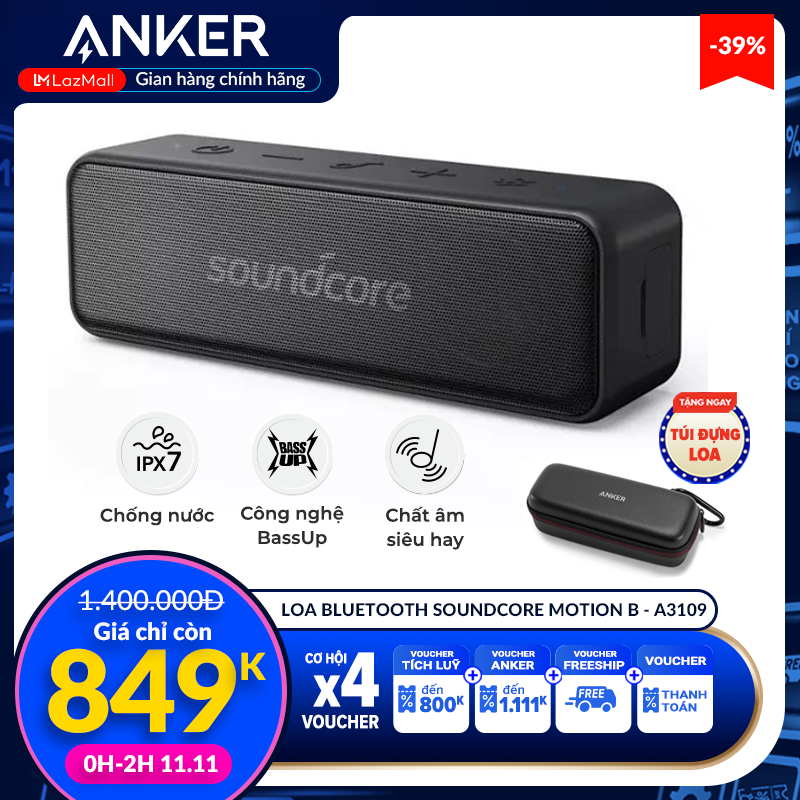 Anker Soundcore Motion B, Portable Bluetooth Speaker, with 12W Louder...