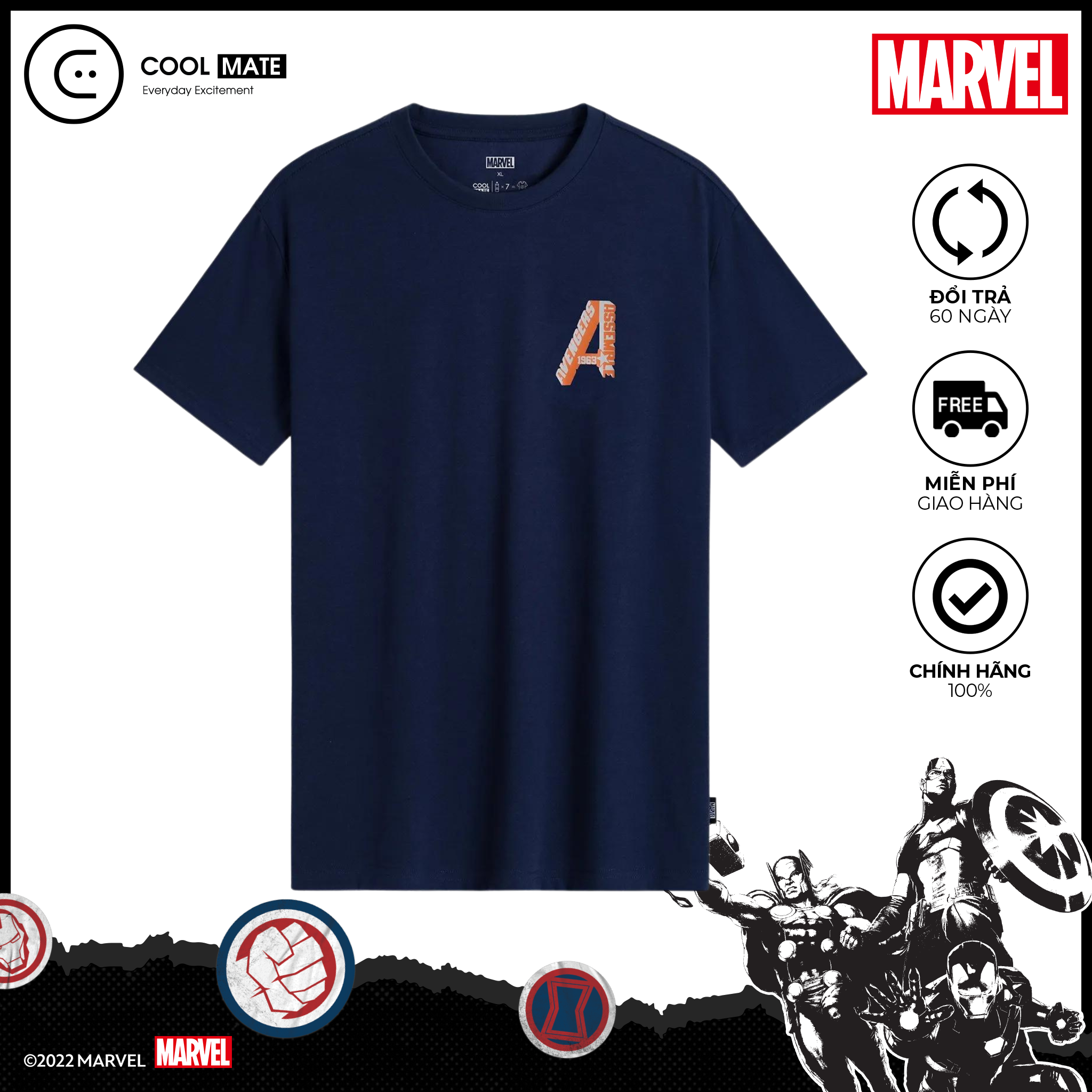 [OUTLET - Không đổi trả]Áo thun Graphic Avenger ASSEMBLE - thương hiệu Coolmate