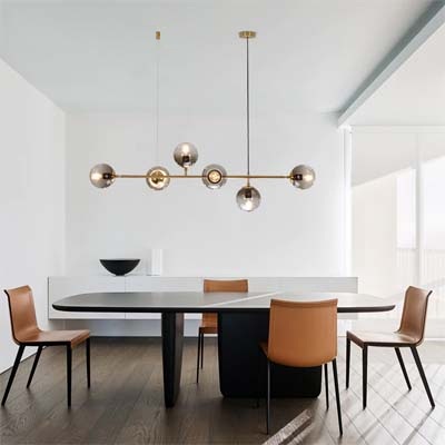 Đèn thả bàn ăn ngang 6 bóng THCN02 ( Tặng kèm bóng led)