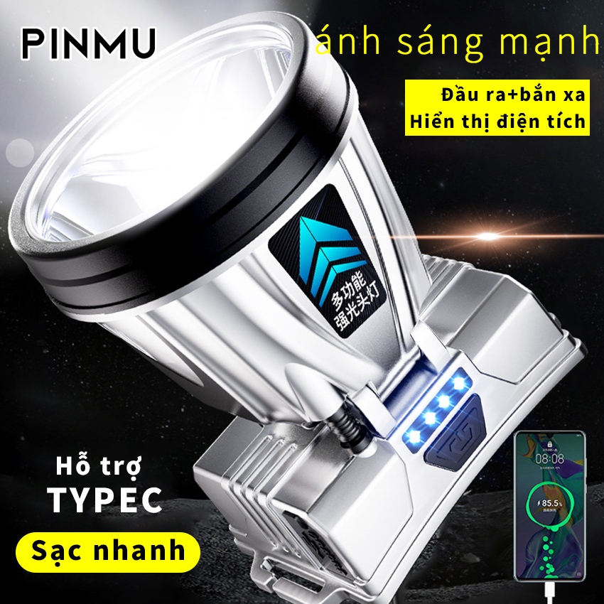 Đèn led Đội Đầu Siêu Sáng Chống Thấm Nước Công Suất Cao Có Thể Sạc Lại Tiện Dụng(ánh sáng trắng)