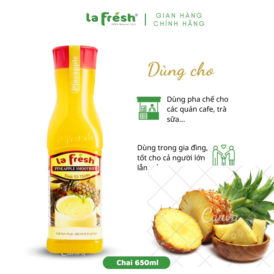 Sinh Tố Thơm Lafresh Đà Lạt Chai 650ml