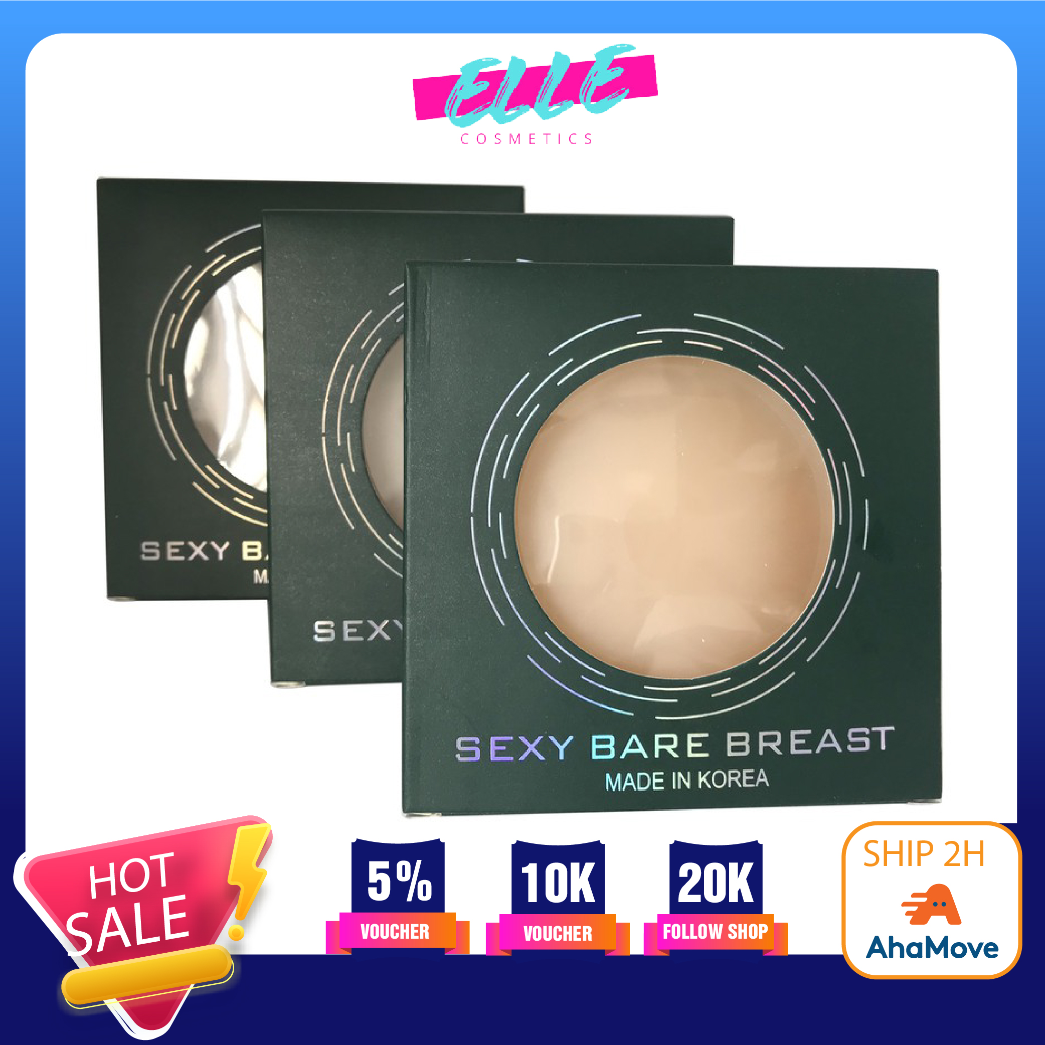 Miếng dán ngực Sexy Bare Breast Korea siêu bám dính tái sử dụng nhiều lần