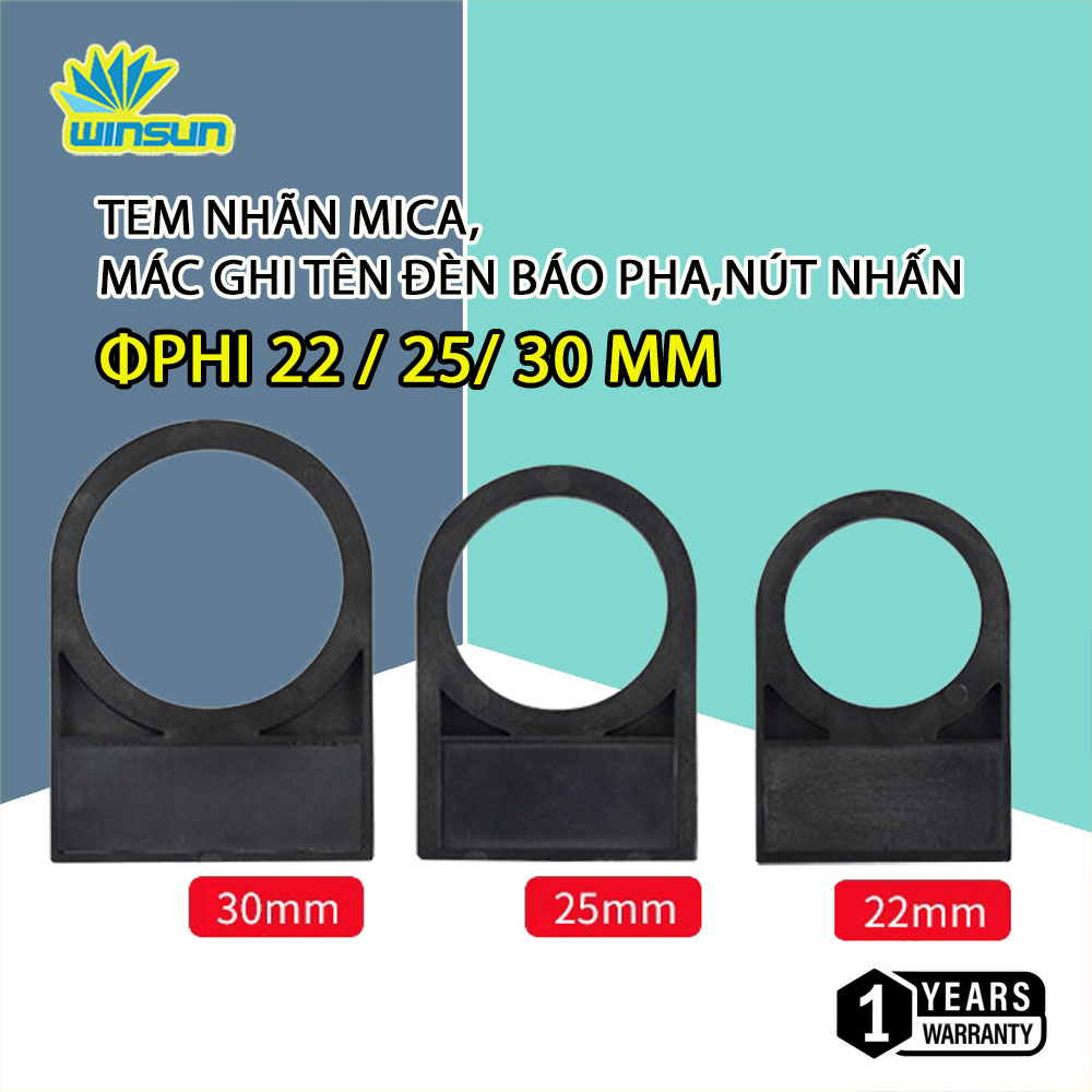 Tem nhãn mica, Mác ghi tên đèn báo pha, nút nhấn