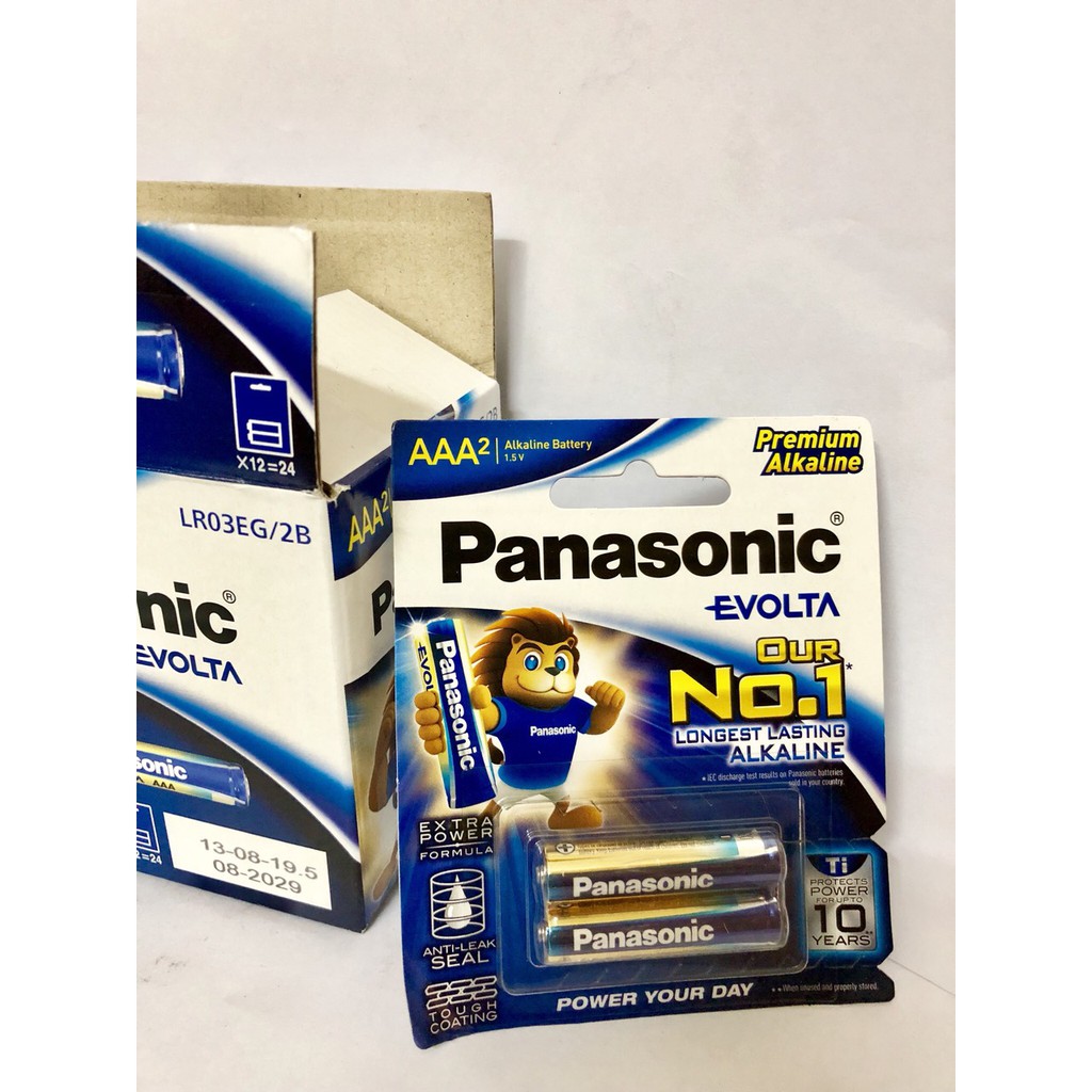 Combo 5 vỉ pin AAA Panasonic Evolta 1.5V ( 1 vỉ 2 viên ) chính hãng