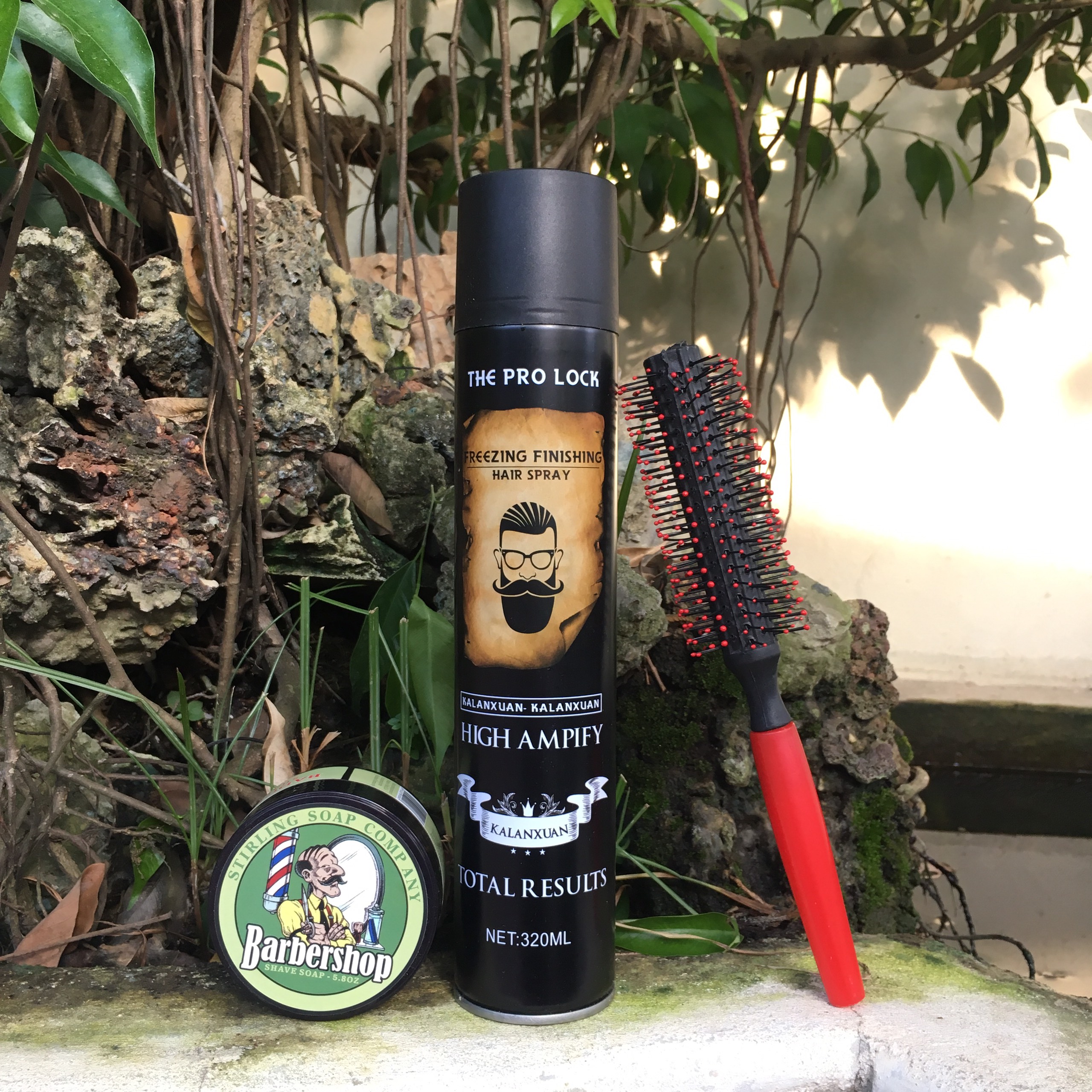 Combo Gôm Xịt Tóc The Pro Lock + Sáp Vuốt Tóc BarBer Tặng Lược