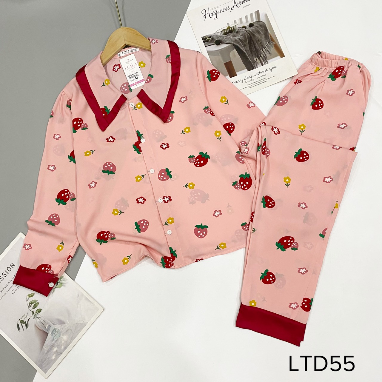 Bộ Pijama lụa mango tay dài có size