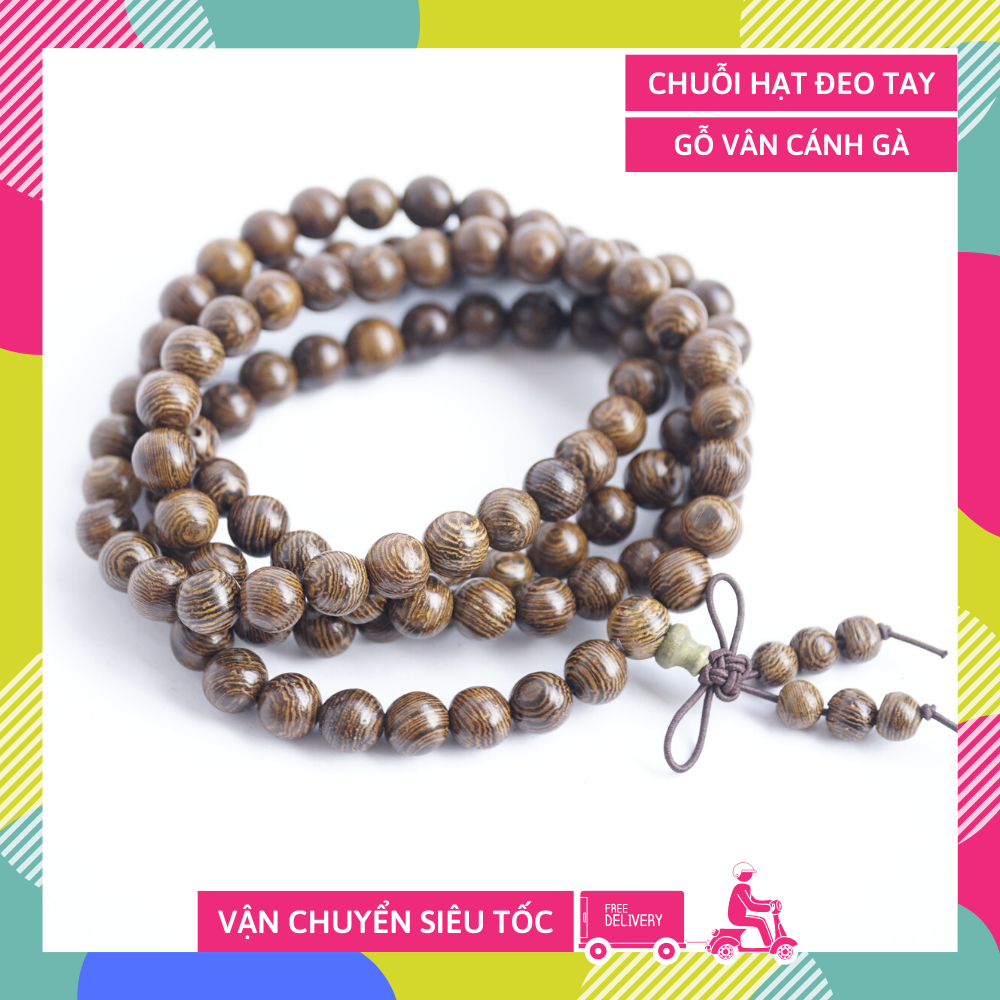 Chuỗi tràng hạt gỗ Cánh Gà đeo tay quấn vòng tay phong thủy - Nhiều cỡ