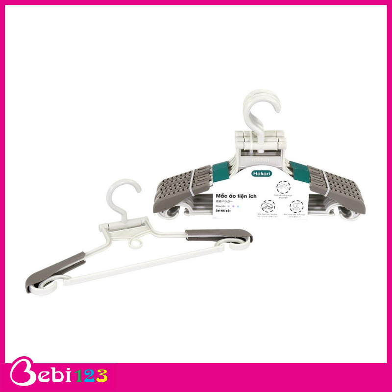 Set 5 móc Hokori treo phơi đồ có thể nới rộng cho phù hợp kích cỡ áo quần của bé