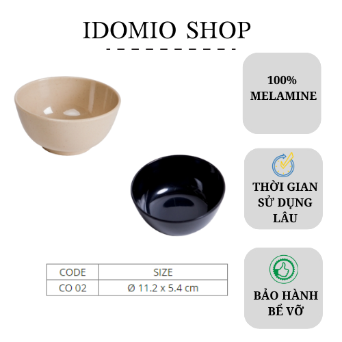 Chén Nhựa Melamine Màu Nâu Đen - CO02