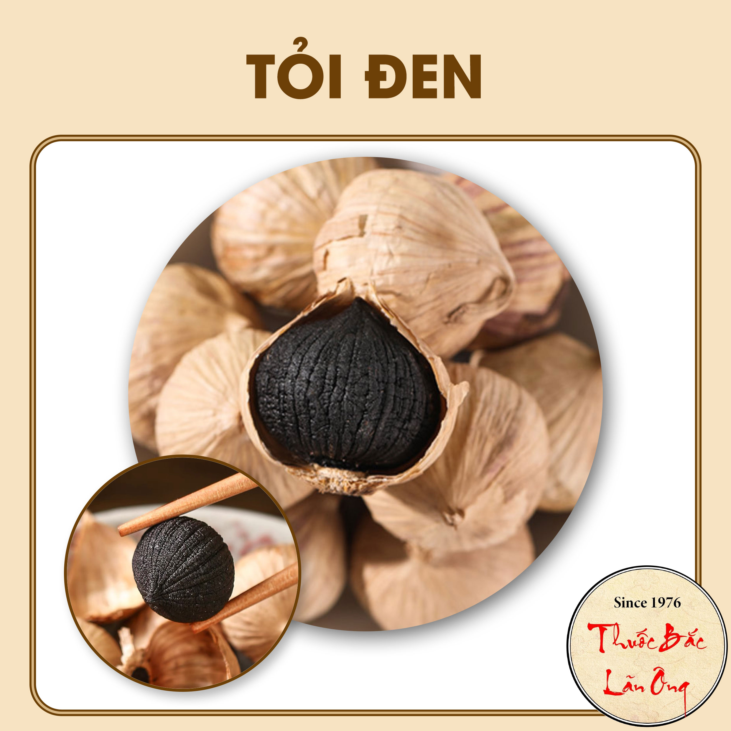 Tỏi đen cô đơn 500g, tỏi loại 1 lên men tự nhiên, dẻo, ngọt - Lãn Ông