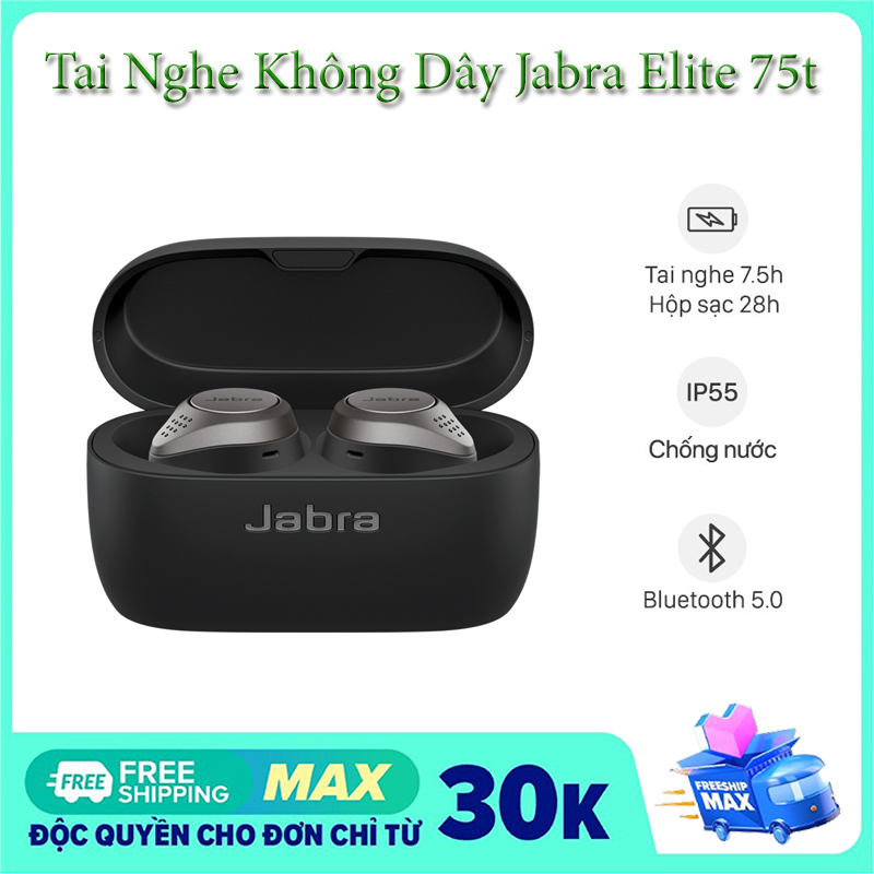[HCM][ XẢ KHO 3 NGÀY ] tai nghe bluetooth Tai nghe bluetooth Jabra Elite 75T Active siêu Bass chống bụi chống nước đàm thoại thời gian sử dụng lên đến 15H