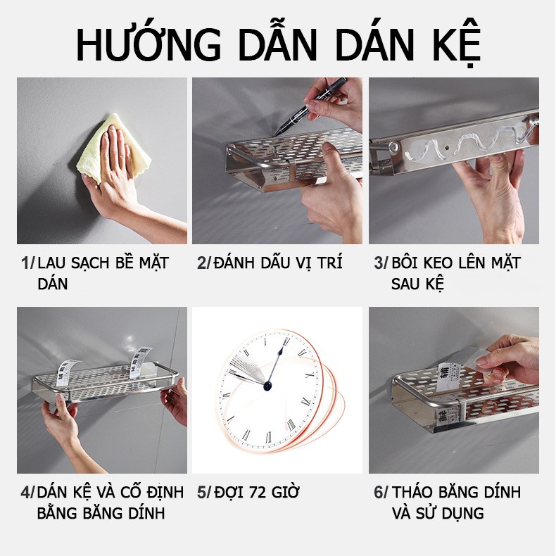Kệ Gia Vị Inox 304 Dán Tường