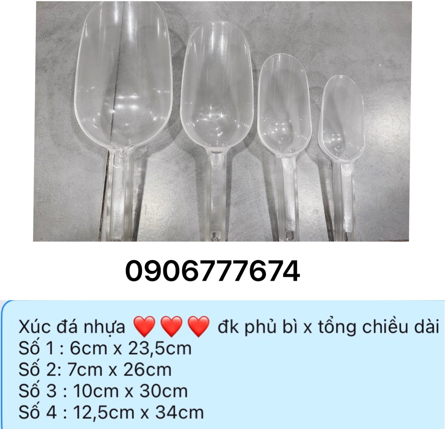 Xúc đá / Xúc Hạt Bằng Nhựa Mika Đủ Size