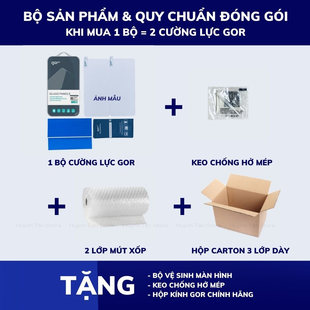 Kính cường lực iphone 12, 12 pro trong suốt không full màn chính hãng Gor phụ kiện điện thoại huỳnh tân store