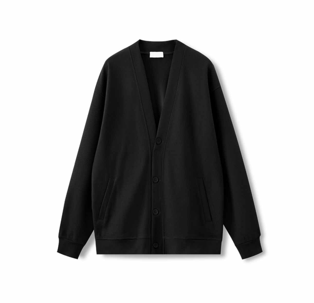Áo khoác cadigan phối bốn cúc chất nỉ tay dài cổ v from rộng phong cách hàn quốc - nỉ store