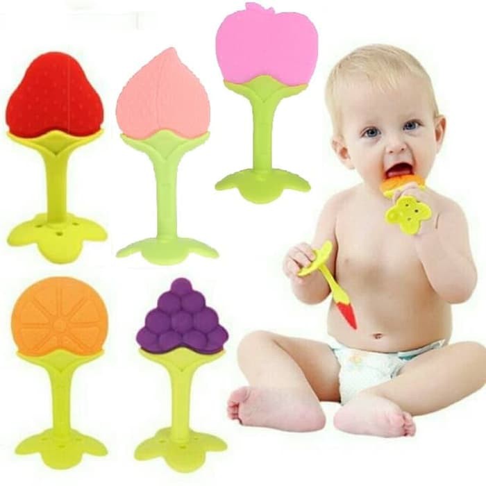Đồ Chơi Cắn Răng Gặm Nướu Hình Trái Cây Cho Bé kèm hộp đựng