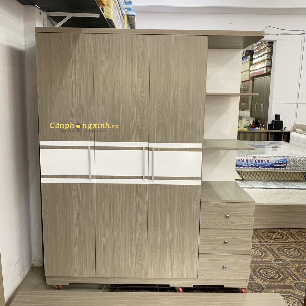 [Freeship HCM] Tủ áo gỗ MDF cửa lùa có kệ CPX-T08 ( 180x200 cm )