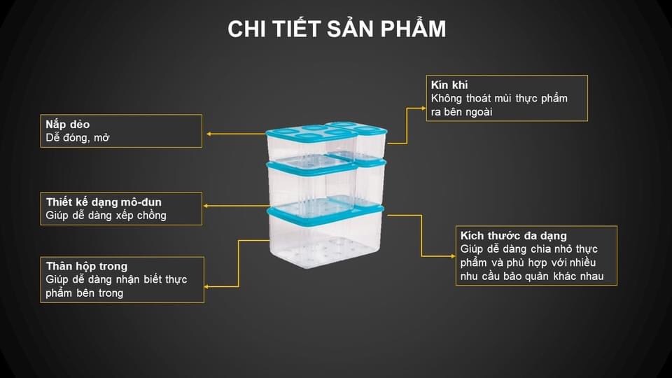 Bộ Hộp Trữ mát Fresh Clear set 5 Tupperware