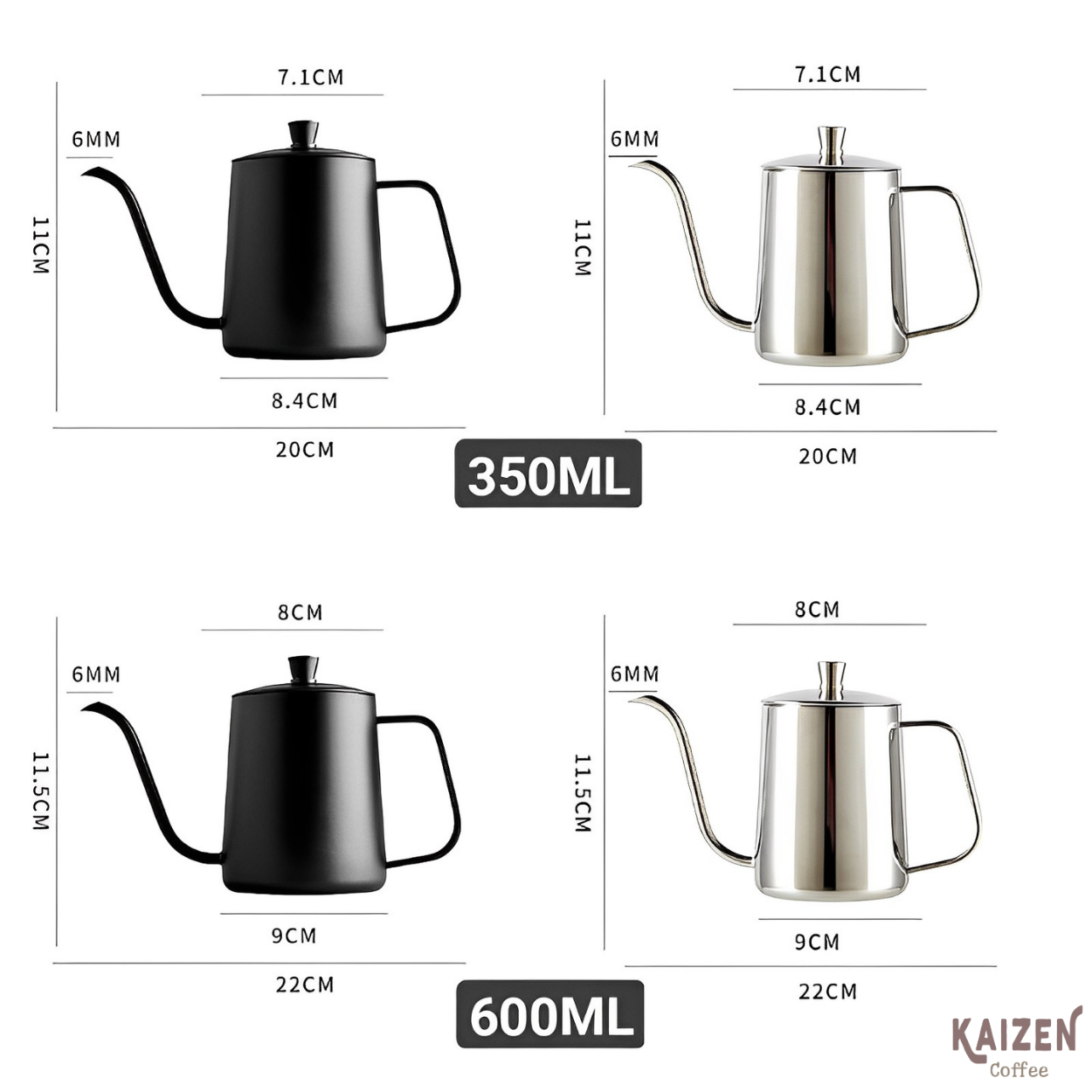Ấm cỗ ngỗng, ấm rót nước pha cà phê, pha trà - Kaizen Coffee