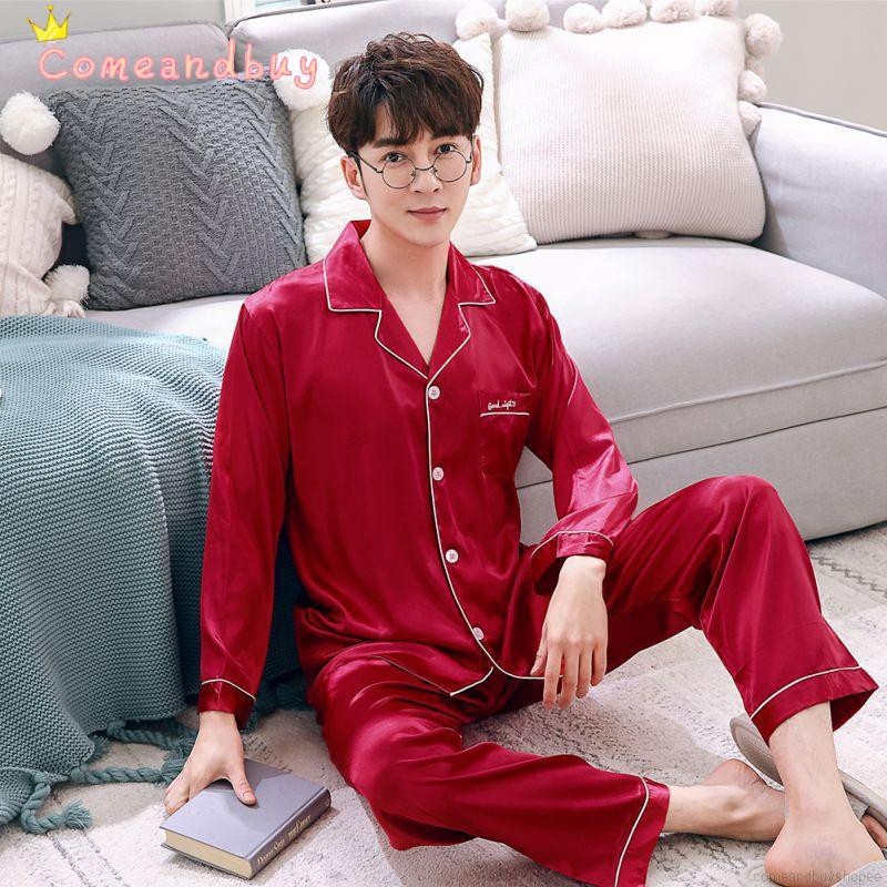 Đồ ngủ lụa mỏng tay dài cho cặp đôi HOT ●9/16✌