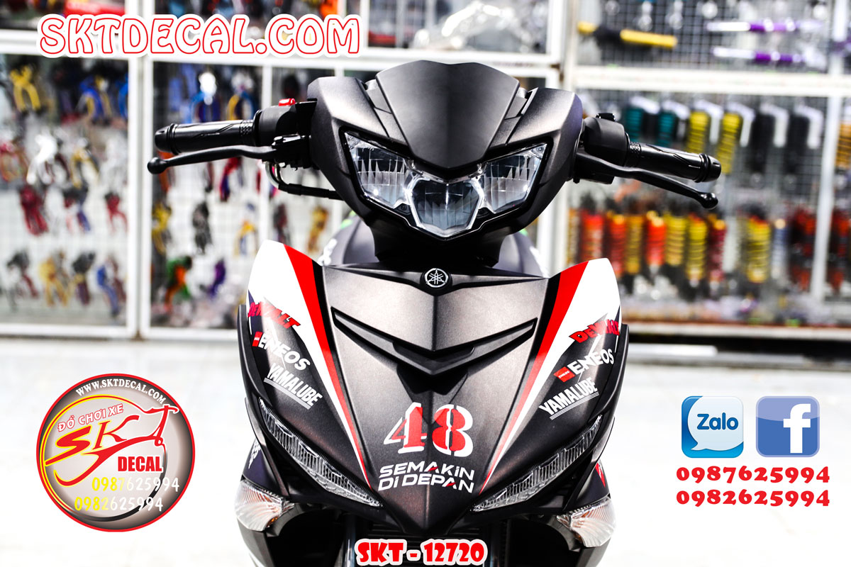 tem trùm exciter 150 đen trắng movistar monter