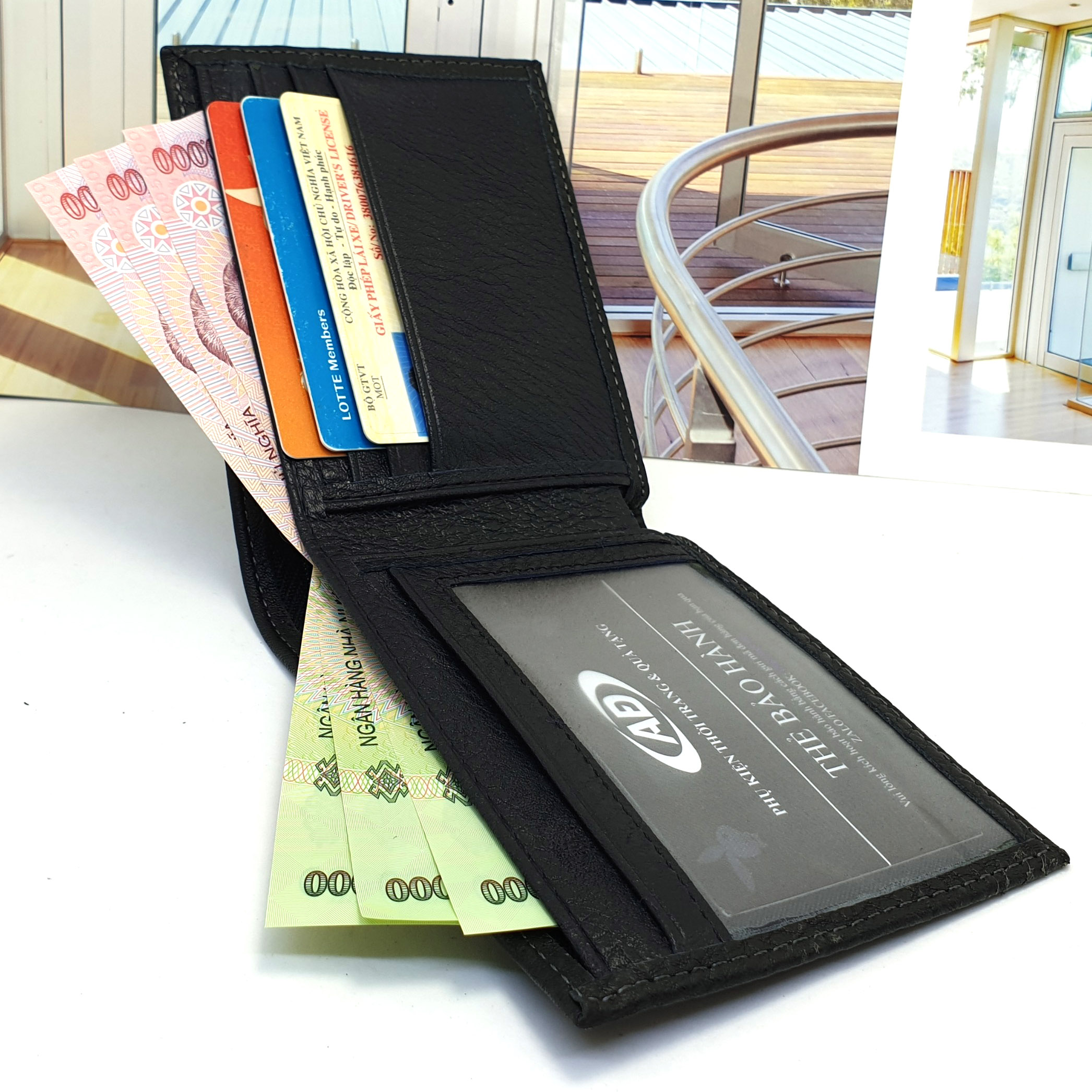 Ví da nam cao cấp da thật  ( vân cá sấu ) có hộp túi đựng