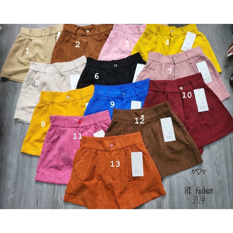 QUẦN SHORT NHUNG TĂM NHIỀU MÀU MS10001 -  5Fox store