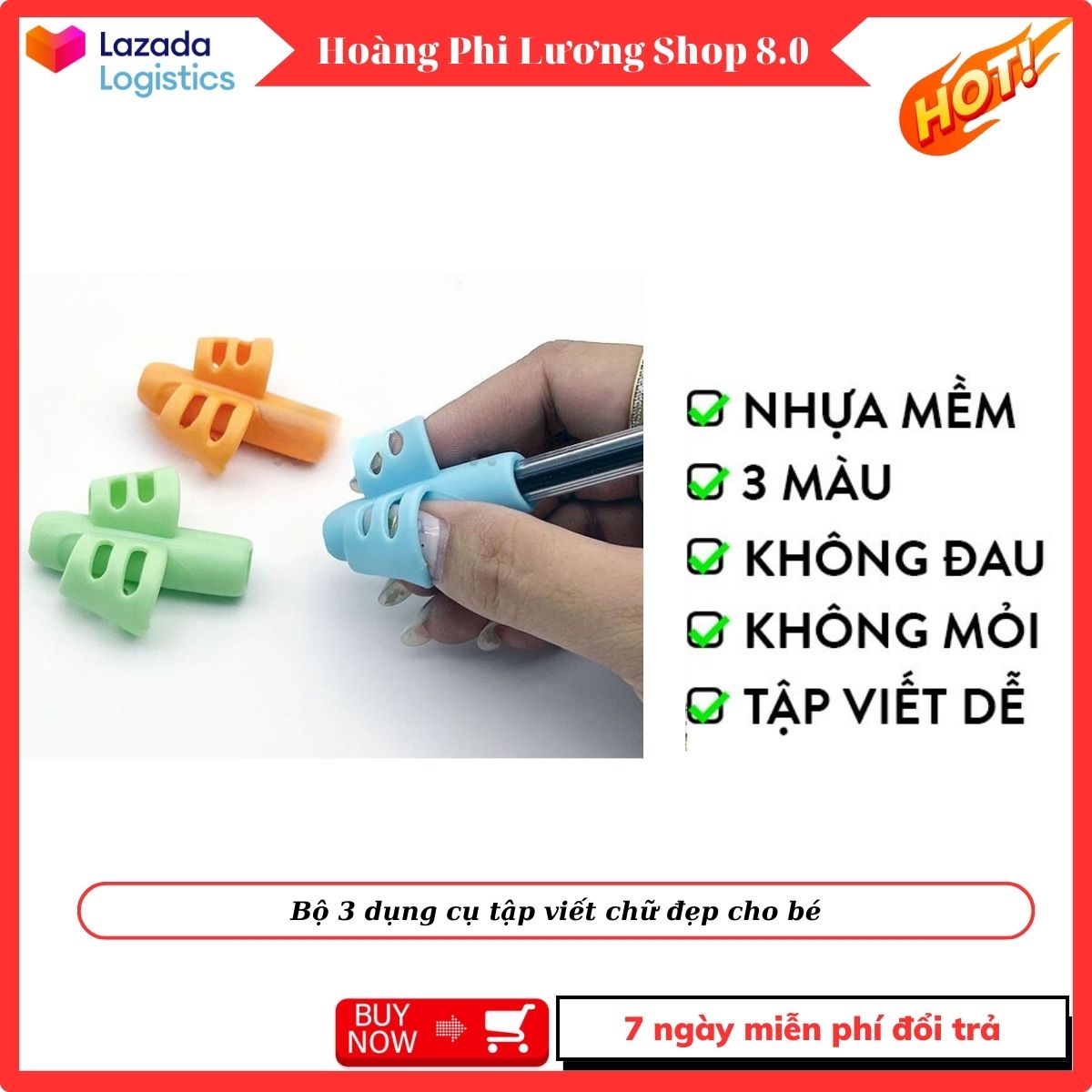 Tập viết chữ cho bé, dụng cụ học tập. Bộ 3 dụng cụ tập viết chữ đẹp cho bé - đệm bút cầm tay tập viết, đồ dùng học tập.