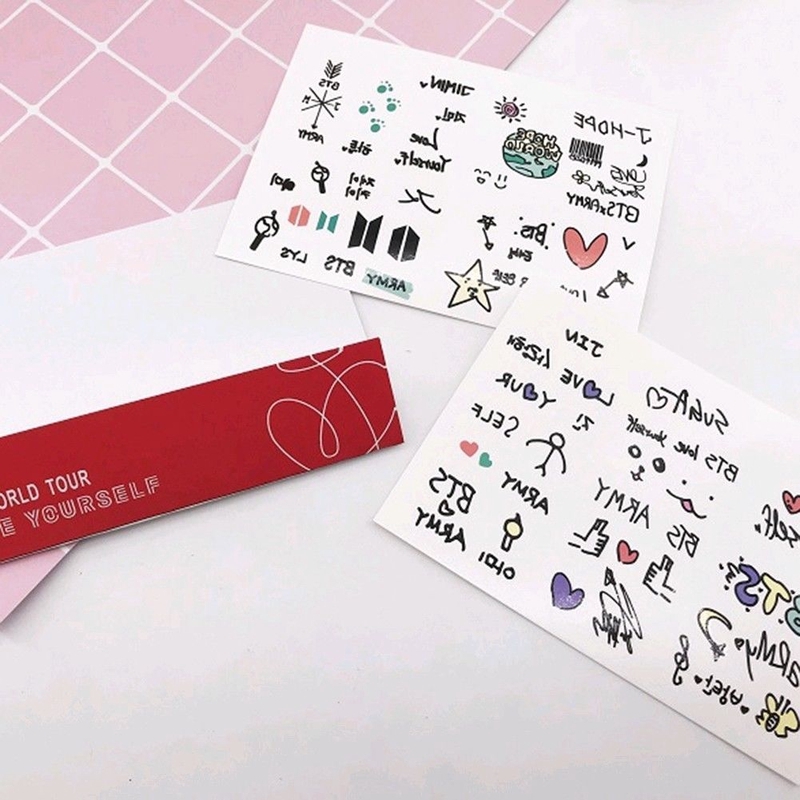 Tattoo stickers Kpop BTS waterproof set 2 pieces