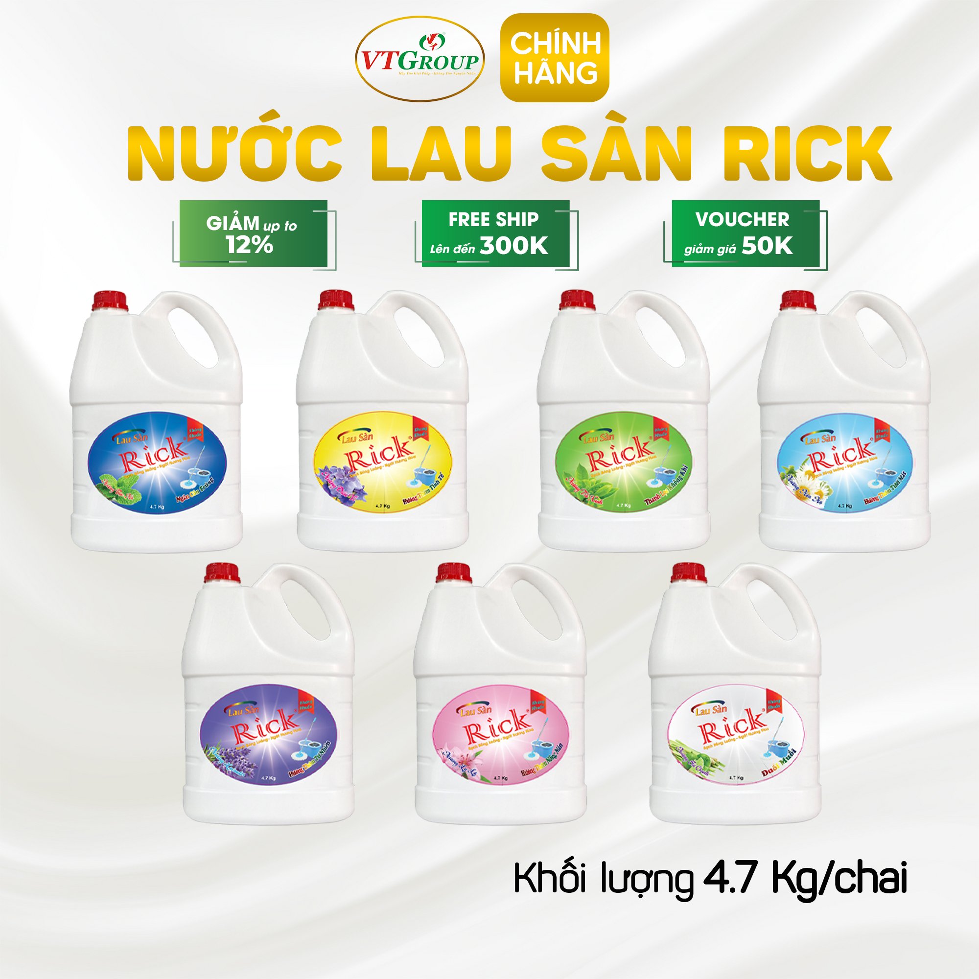 Nước lau sàn Rick 4.7kg