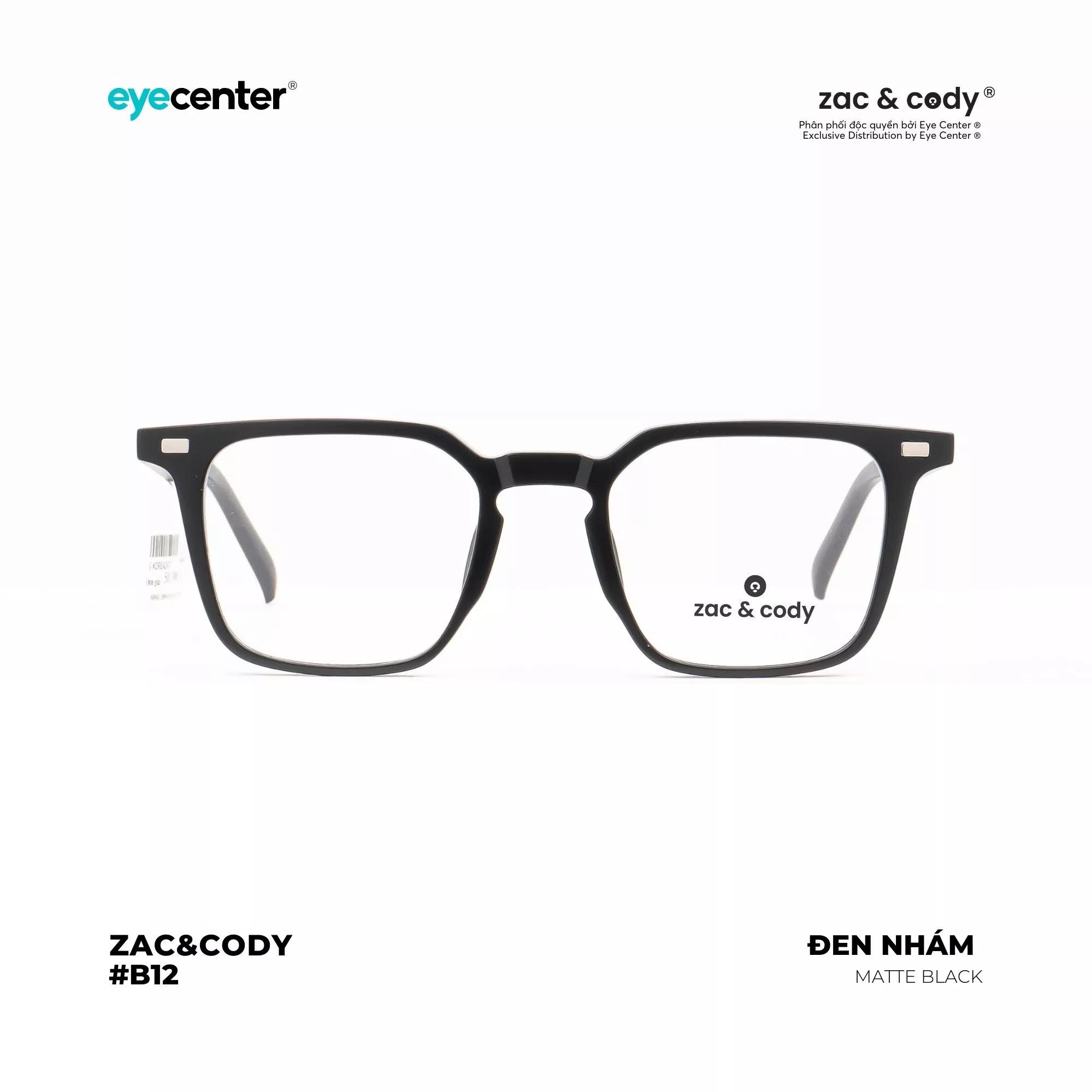 Gọng kính cận nam nữ chính hãng ZAC & CODY B12 nhựa dẻo siêu nhẹ cao cấp nhập khẩu by Eye Center Vietnam