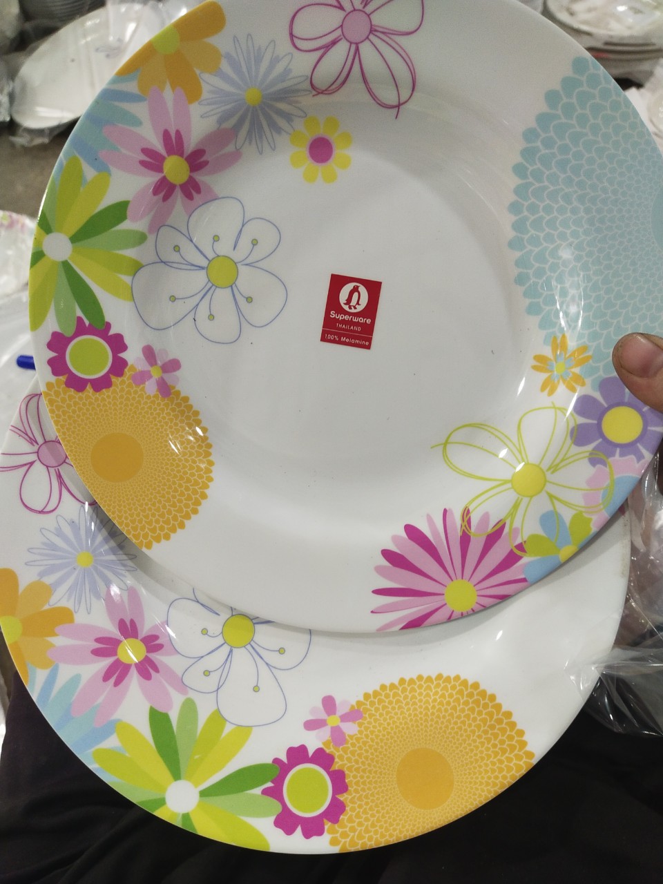 Dĩa cạn họa tiết chất liệu 100% melamine | superware thái lan