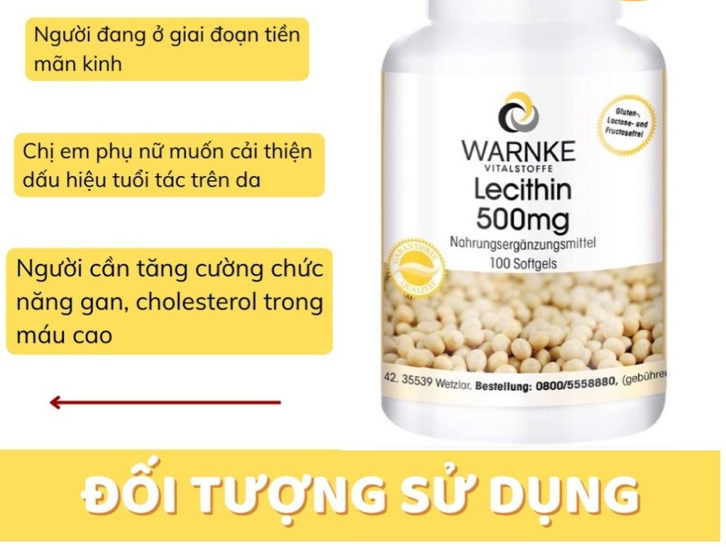 Warnke Vitalstoffe Lecithin 500mg, 100 Capsules, Soy Lecithin