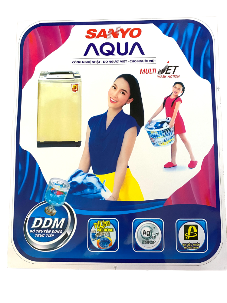 Tem dán máy giặt Sanyo Aqua chất lượng nhiều mẫu