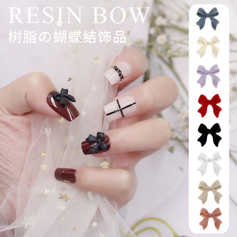 Charm nơ gắn móng tay, phụ kiện nail