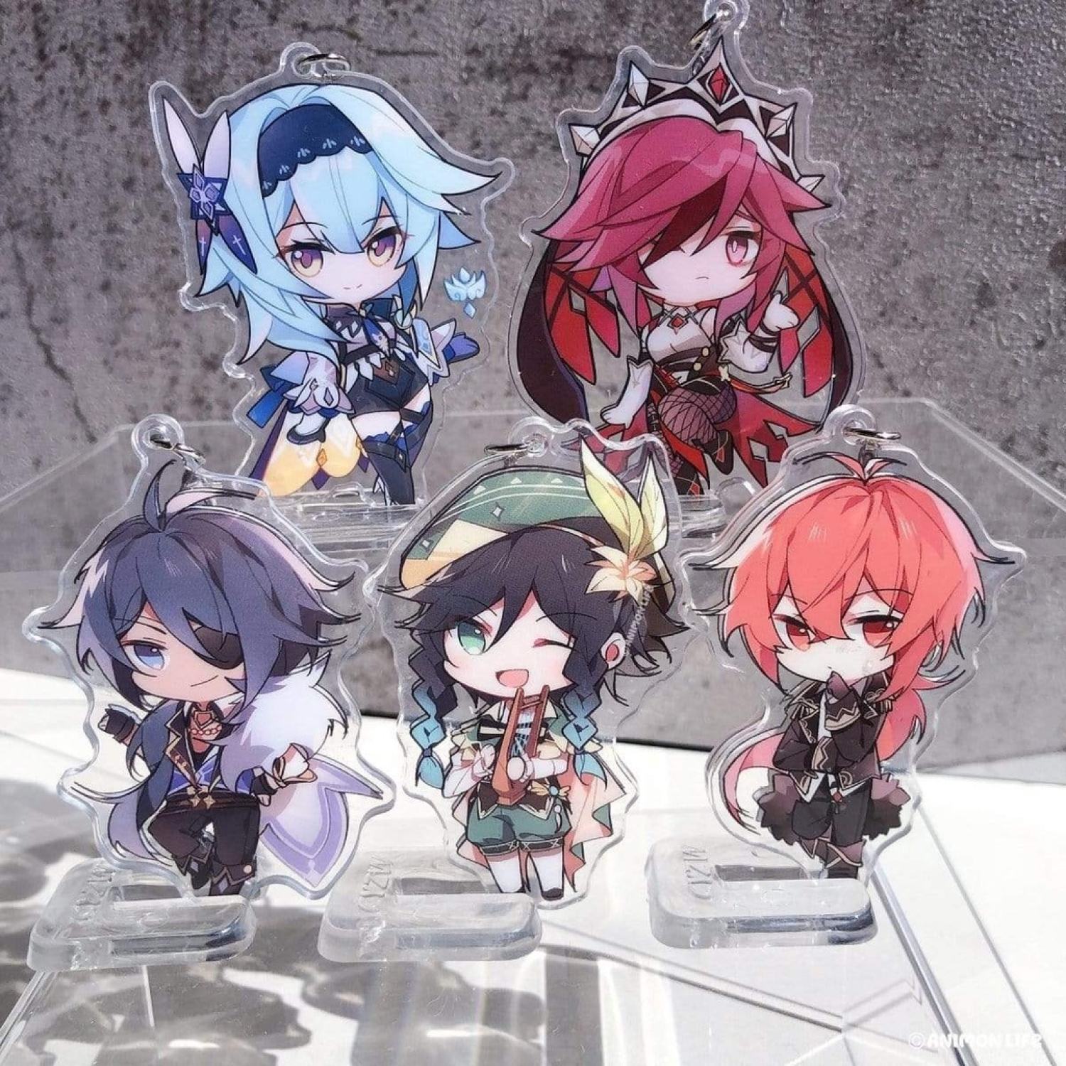 ( Mica trong acrylic ) Móc khóa game GENSHIN IMPACT mẫu 2 chibi anime