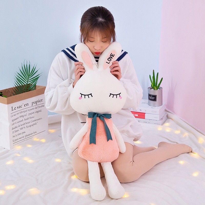 Thú bông thỏ bông cute cho bé siêu mềm mịn