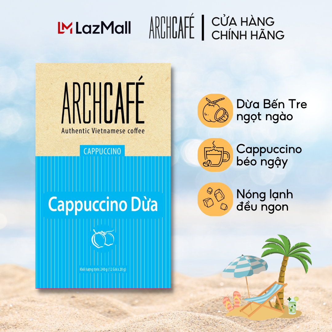 Coconut Cappuccino - Archcafé Instant Coffee (Box 12 packs x 20g)