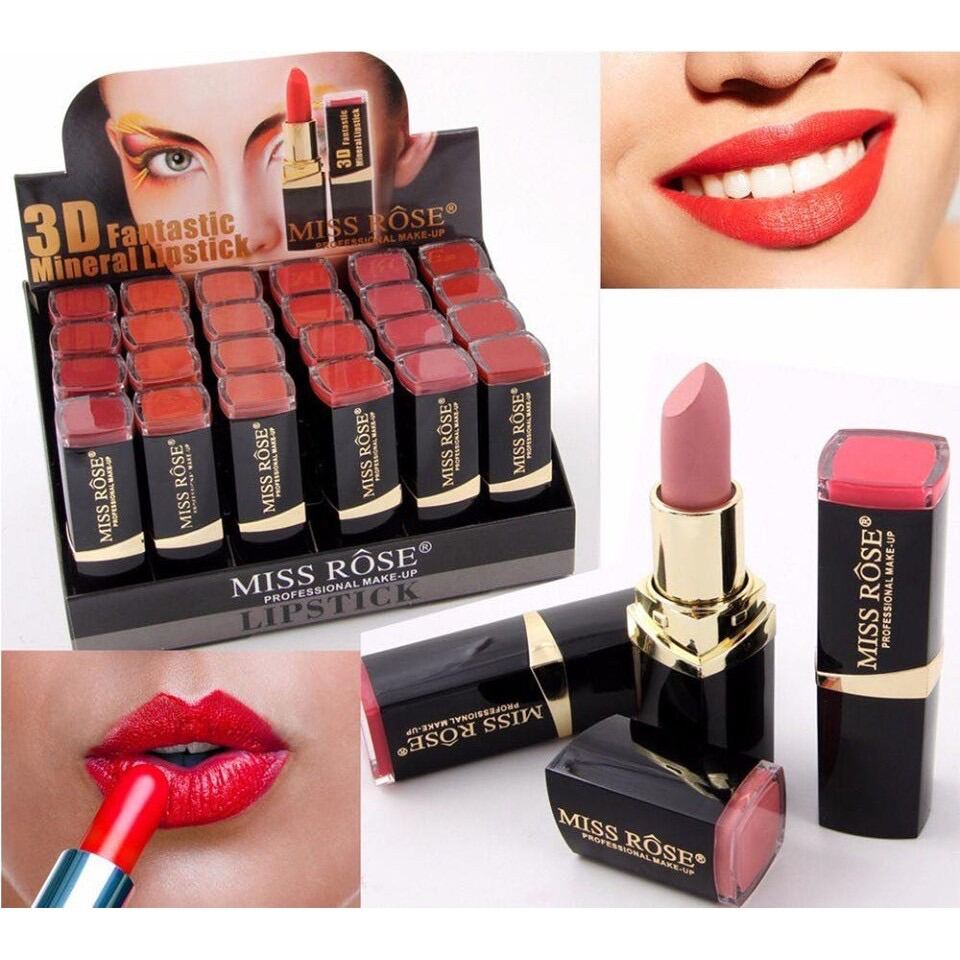 Son miss rose 3D màu đỏ - quà tặng