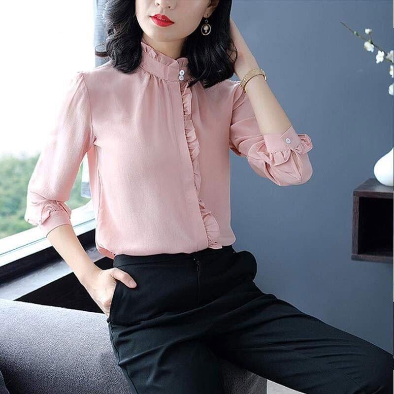 Áo sơ mi kiểu viền nhúng thời trang t-sm0kn10