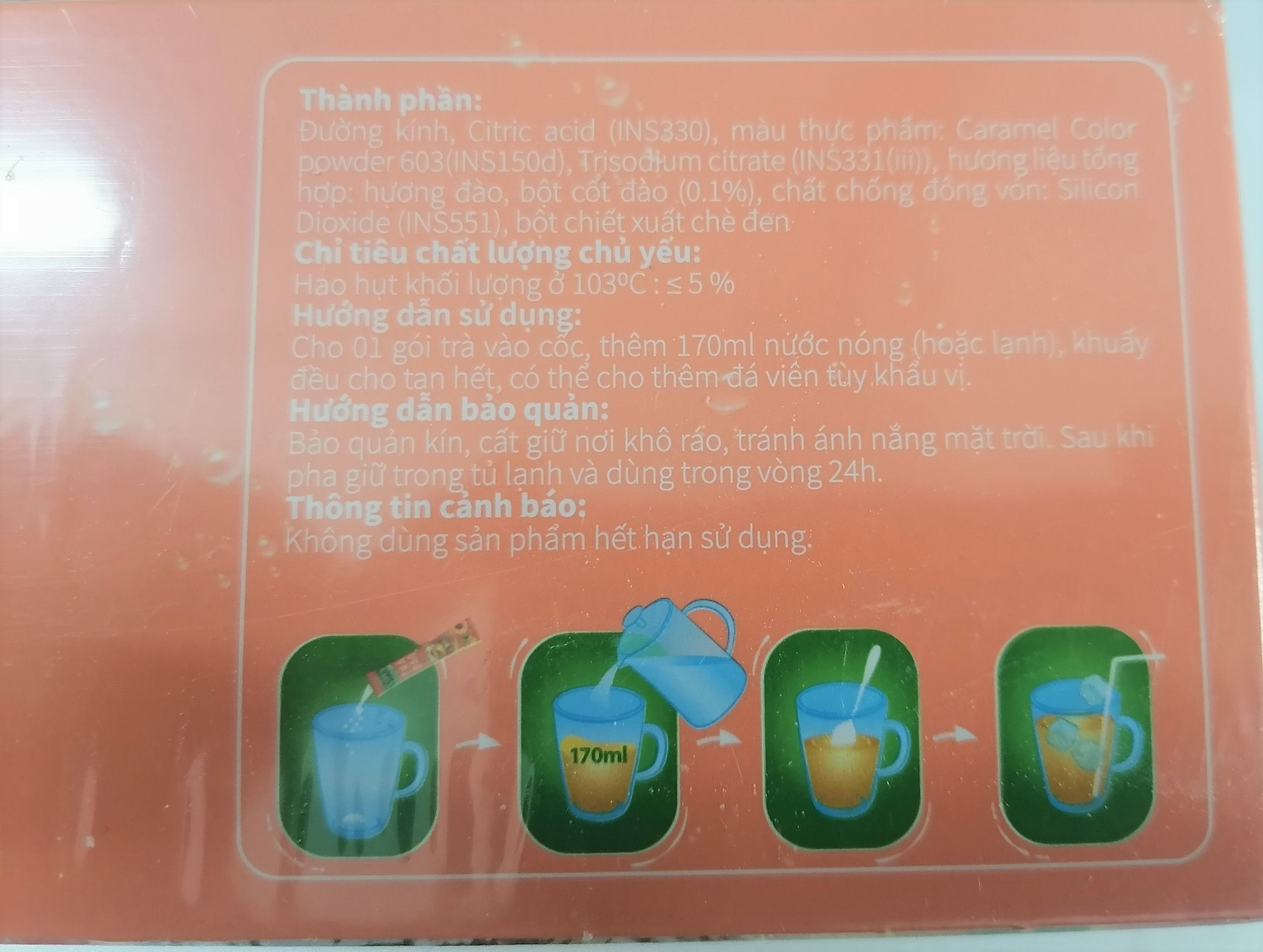 [Hộp 270g] TRÀ ĐÀO HÒA TAN [VN] COZY Peach Ice Tea (bph-hk)