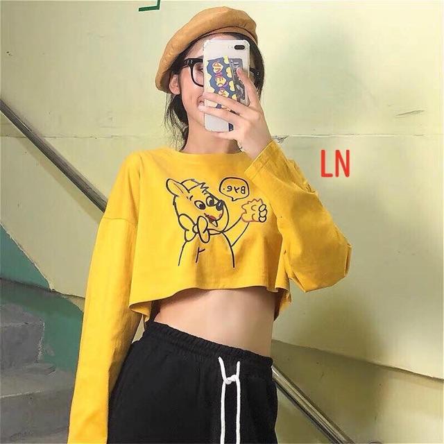 Áo croptop gấu bye dài tay lng1119