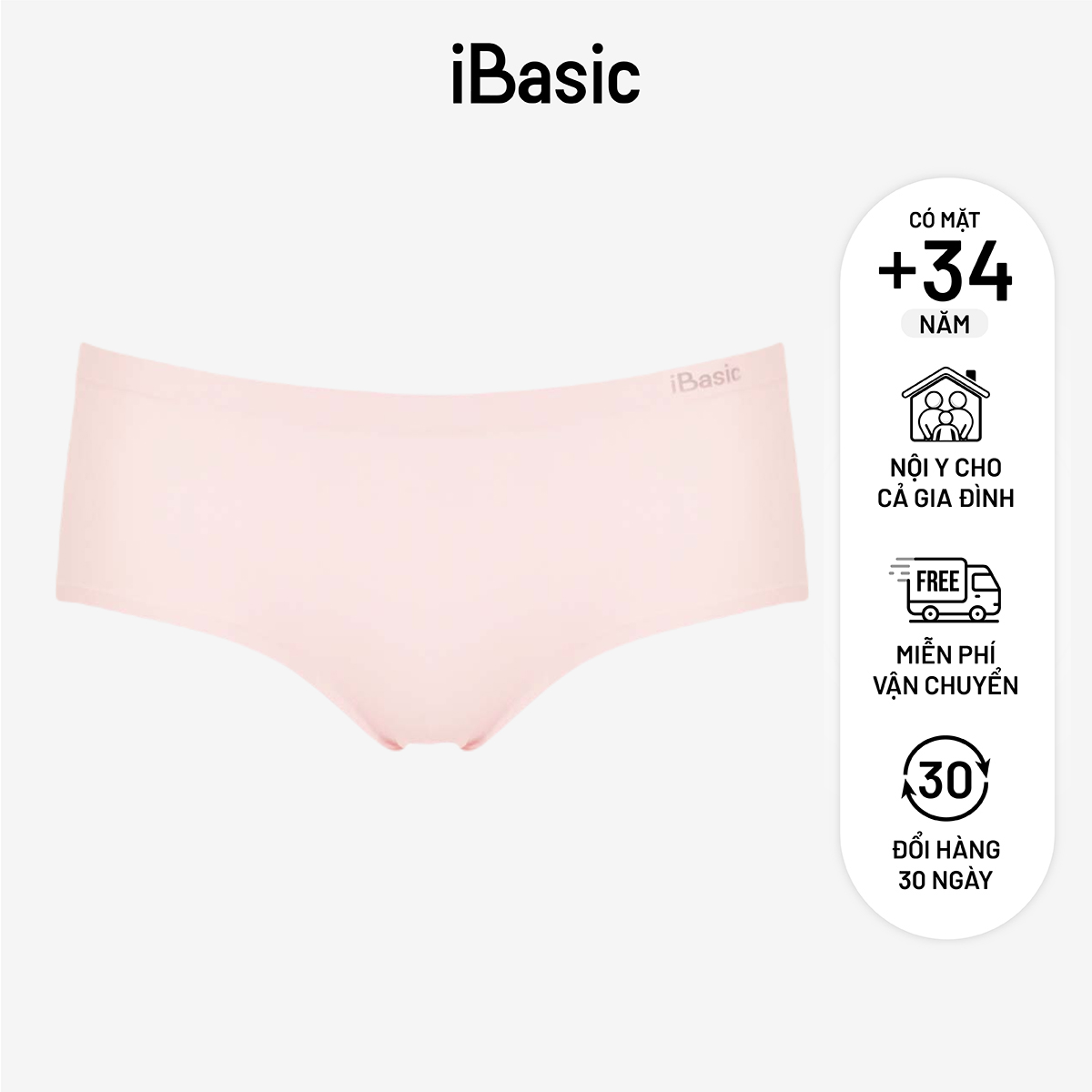 Quần lót nữ lưng cao không đường may không lộ viền lưng cao iBasic V189