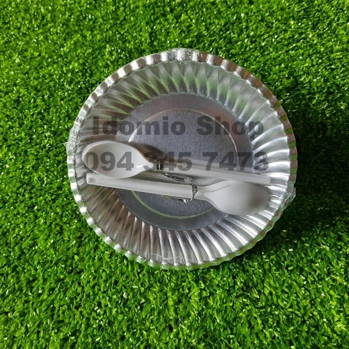 Combo 100 Đĩa Giấy Mpet Bạc 16cm - Kèm Muỗng