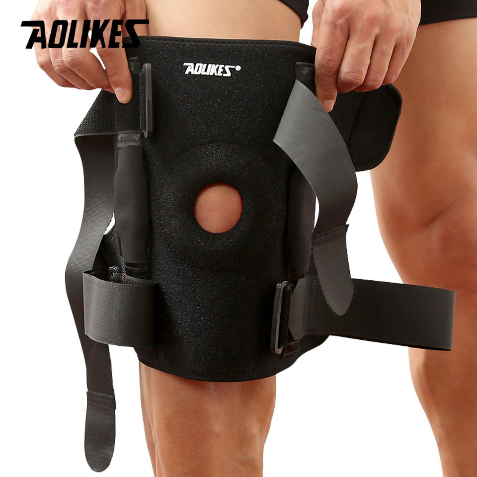 Đai bó bảo vệ đầu gối cao cấp AOLIKES A-7907 thanh hợp kim nhôm trợ lực dây chằng khớp gối Sport Knee Protector