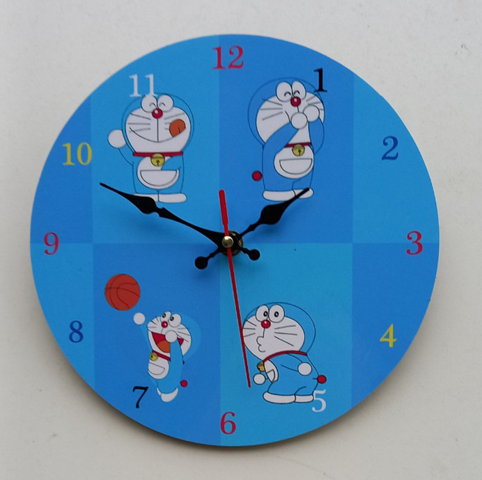 Đồng hồ treo tường Doremon 4 (Đô rê mon) (với phân loại mẫu mặt gỗ không kính quý khách tự lắp kim đồng hồ)