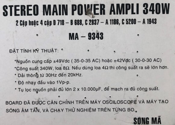 BO MẠCH KHUẾCH ĐẠI CÔNG SUẤT 8 SÒ 340W