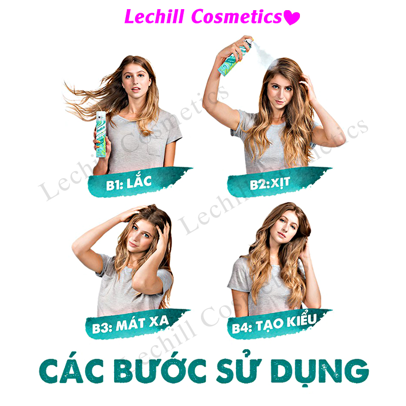 Dầu Gội Khô Batiste Dry Shampoo 200ml-[Original,Cherry,Bush,Fresh,Beautiful brunette,Divine dark,Oriental,Tropical]