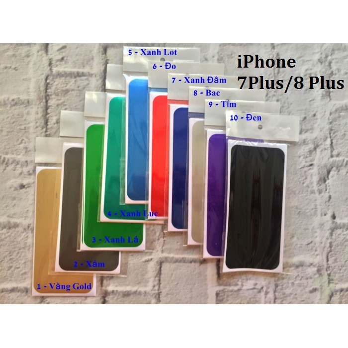 [ Bán chạy ] - Dán mặt lưng Màu iPhone 7 Plus/8 Plus