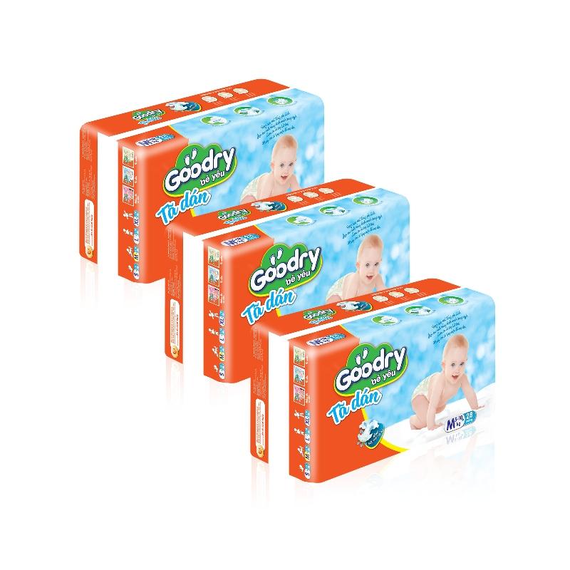 Combo 3 - Tã dán Goodry [S46/ M42/ L38/ XL34] Miếng